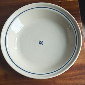 Vintage Longaberger White and Blue Pie Plate with Classic Design